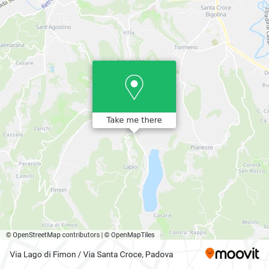 Via Lago di Fimon / Via Santa Croce map
