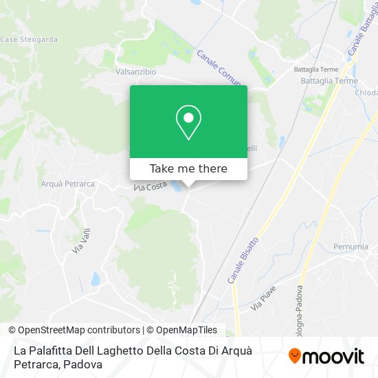 La Palafitta Dell Laghetto Della Costa Di Arquà Petrarca map