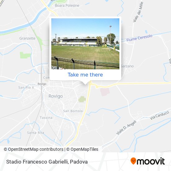 Stadio Francesco Gabrielli map