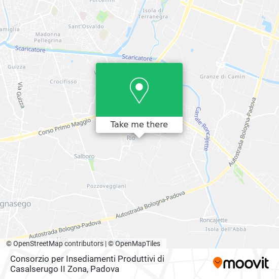 Consorzio per Insediamenti Produttivi di Casalserugo II Zona map