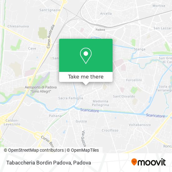 Tabaccheria Bordin Padova map