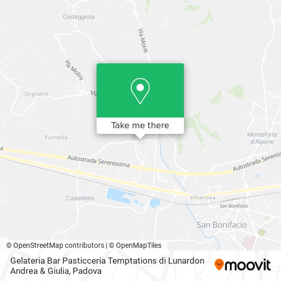 Gelateria Bar Pasticceria Temptations di Lunardon Andrea & Giulia map