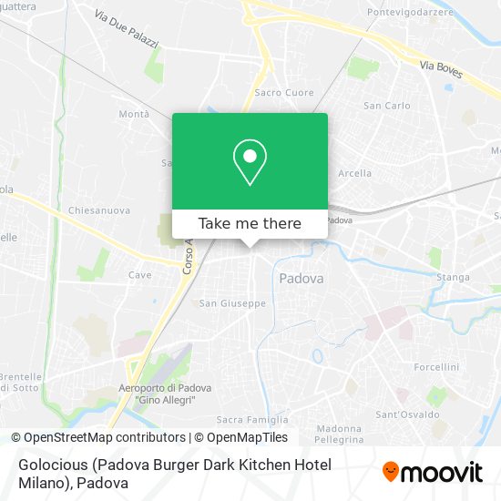 Golocious (Padova Burger Dark Kitchen Hotel Milano) map