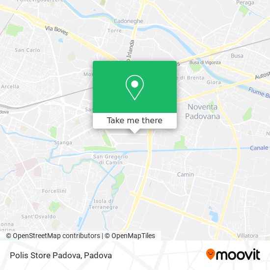 Polis Store Padova map