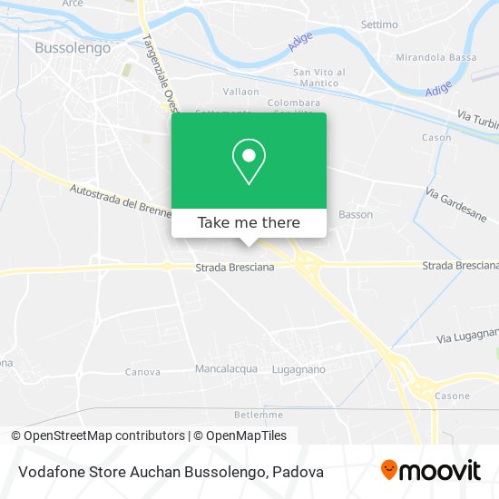 Vodafone Store Auchan Bussolengo map
