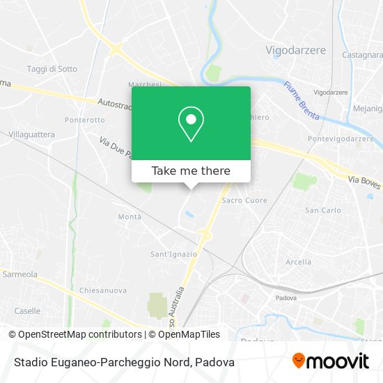 Stadio Euganeo-Parcheggio Nord map
