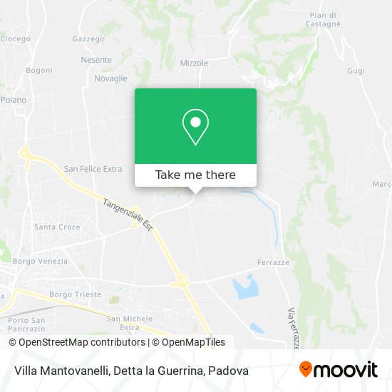 Villa Mantovanelli, Detta la Guerrina map