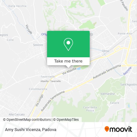 Amy Sushi Vicenza map