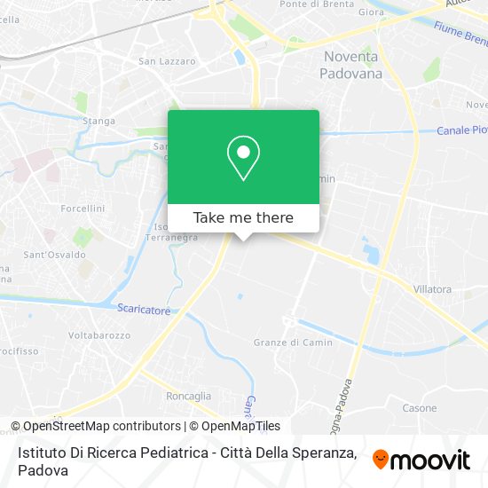 Istituto Di Ricerca Pediatrica - Città Della Speranza map