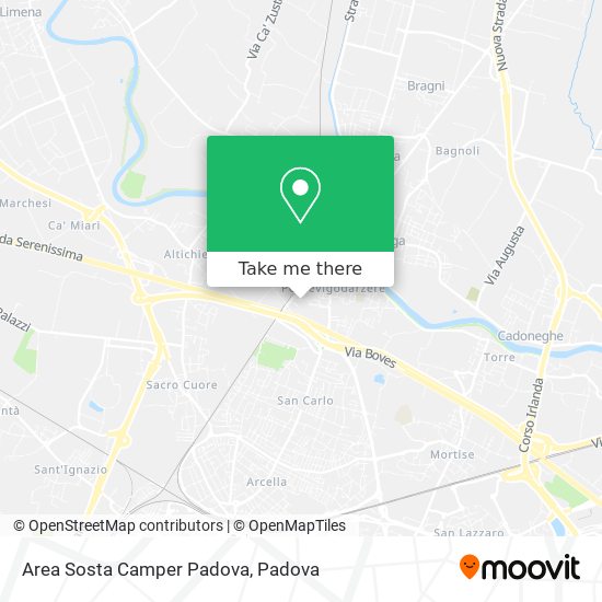 Area Sosta Camper Padova map