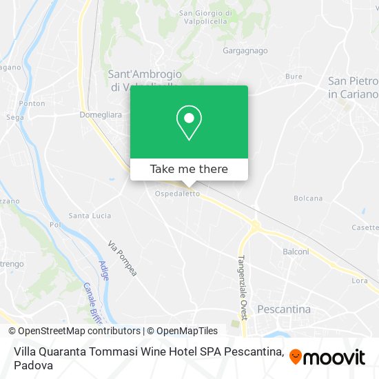 Villa Quaranta Tommasi Wine Hotel SPA Pescantina map