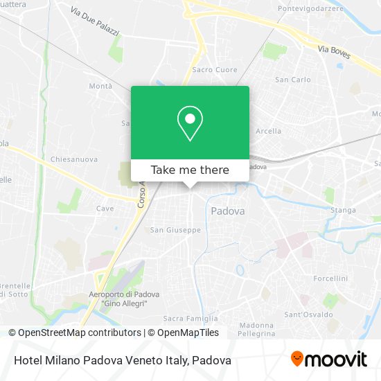 Hotel Milano Padova Veneto Italy map