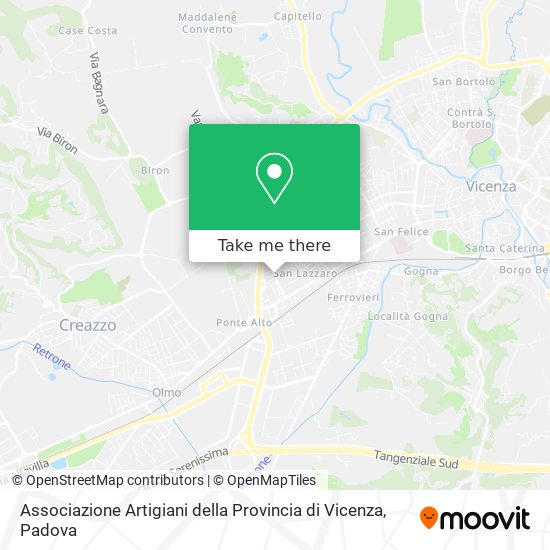 Associazione Artigiani della Provincia di Vicenza map
