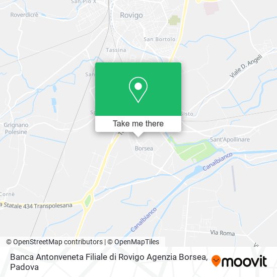 Banca Antonveneta Filiale di Rovigo Agenzia Borsea map