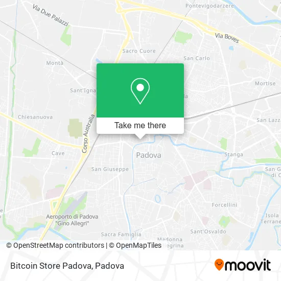 Bitcoin Store Padova map