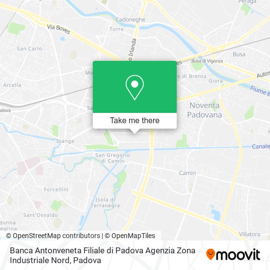Banca Antonveneta Filiale di Padova Agenzia Zona Industriale Nord map
