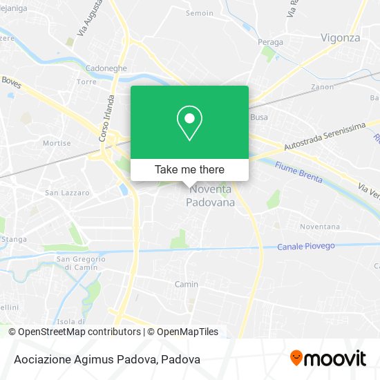 Aociazione Agimus Padova map
