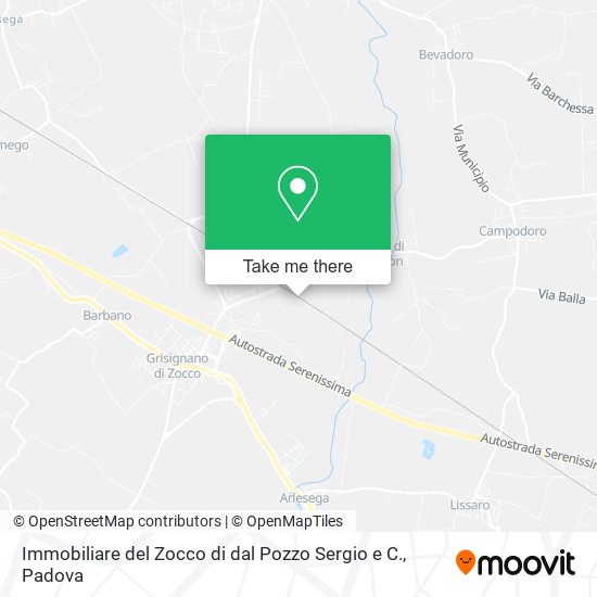 Immobiliare del Zocco di dal Pozzo Sergio e C. map