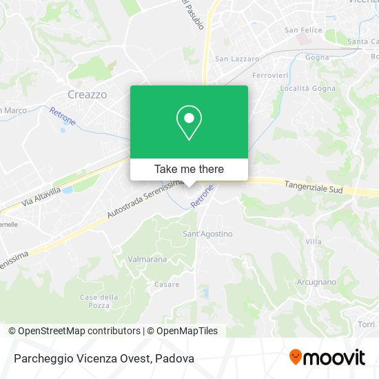 Parcheggio Vicenza Ovest map