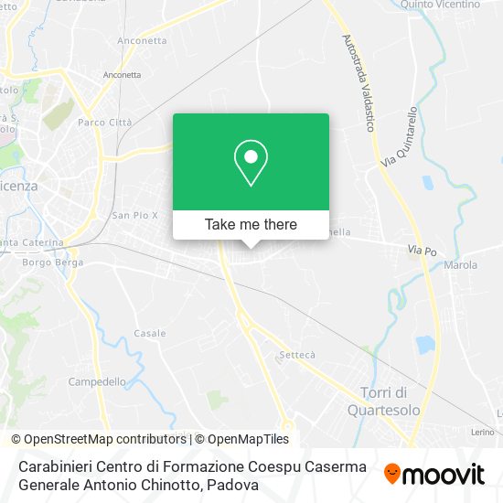 Carabinieri Centro di Formazione Coespu Caserma Generale Antonio Chinotto map