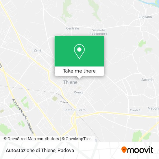 Autostazione di Thiene map