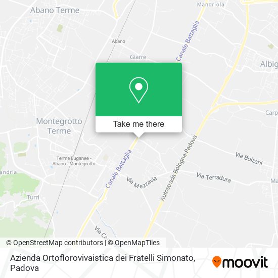 Azienda Ortoflorovivaistica dei Fratelli Simonato map