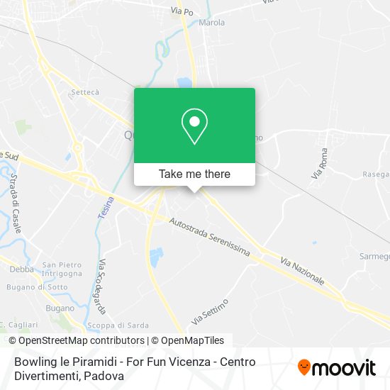 Bowling le Piramidi - For Fun Vicenza - Centro Divertimenti map