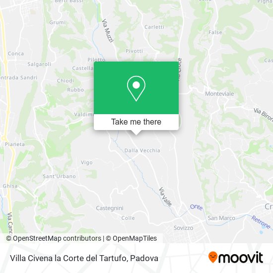 Villa Civena la Corte del Tartufo map