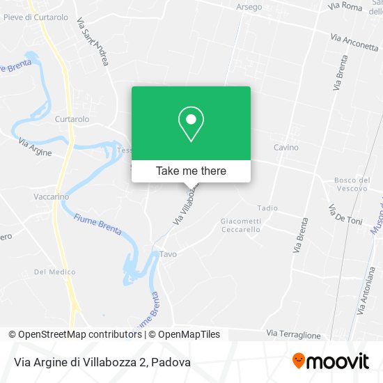 Via Argine di Villabozza  2 map