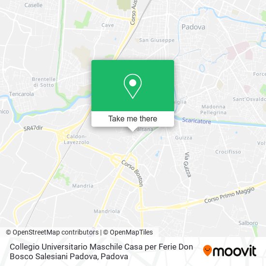 Collegio Universitario Maschile Casa per Ferie Don Bosco Salesiani Padova map