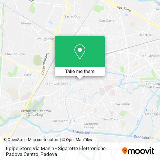 Epipe Store Via Manin - Sigarette Elettroniche Padova Centro map