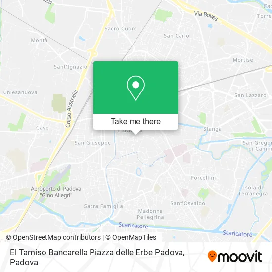 El Tamiso Bancarella Piazza delle Erbe Padova map