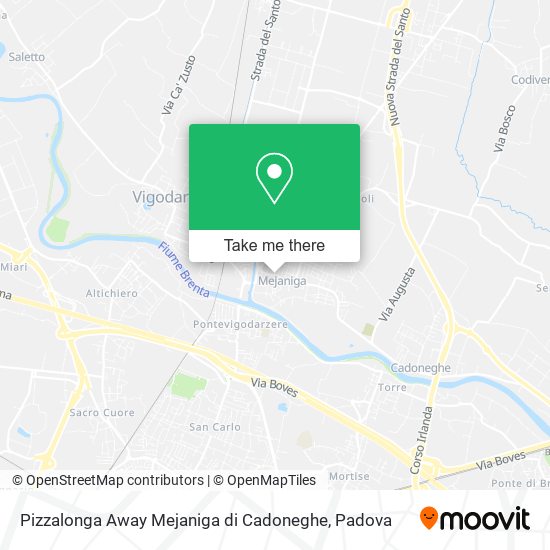 Pizzalonga Away Mejaniga di Cadoneghe map