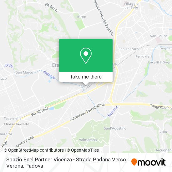Spazio Enel Partner Vicenza - Strada Padana Verso Verona map