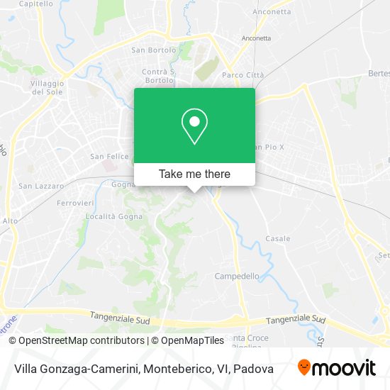 Villa Gonzaga-Camerini, Monteberico, VI map