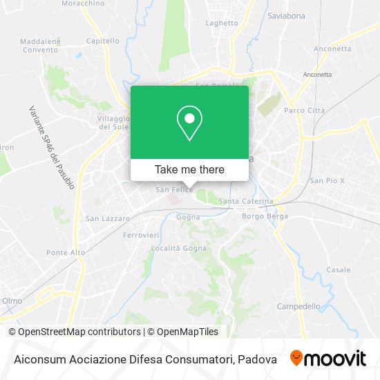 Aiconsum Aociazione Difesa Consumatori map