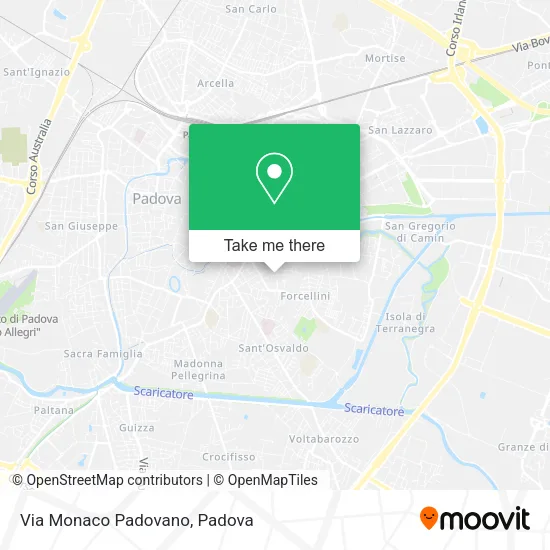 Via Monaco Padovano map