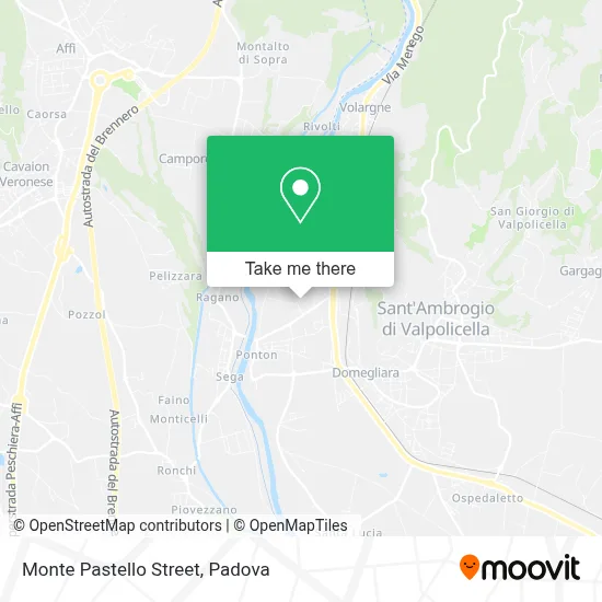 Monte Pastello Street map