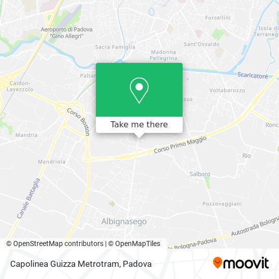 Capolinea Guizza Metrotram map
