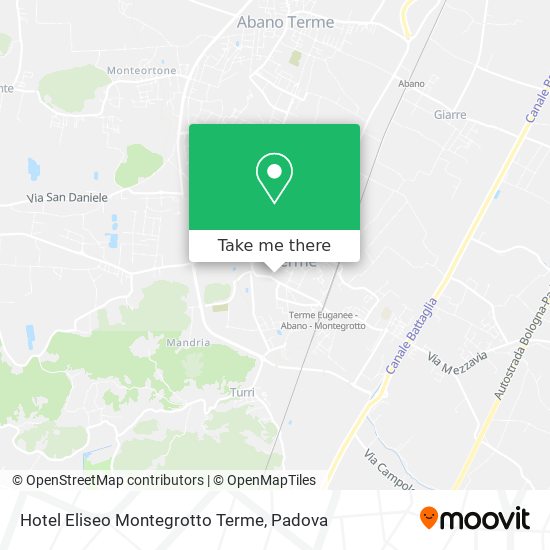 Hotel Eliseo Montegrotto Terme map