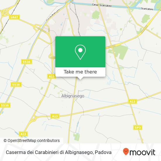 Caserma dei Carabinieri di Albignasego map