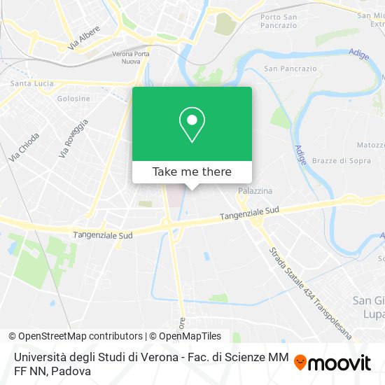 Università degli Studi di Verona - Fac. di Scienze MM FF NN map