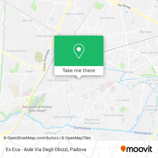Ex Eca - Aule Via Degli Obizzi map
