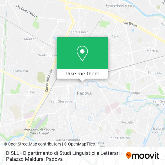 DISLL - Dipartimento di Studi Linguistici e Letterari - Palazzo Maldura map