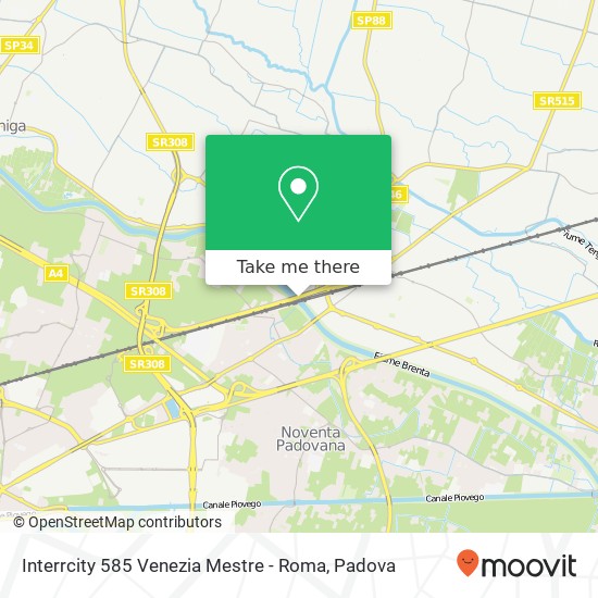 Interrcity 585 Venezia Mestre - Roma map