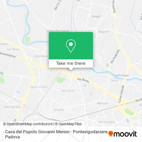 Casa del Popolo Giovanni Menon - Pontevigodarzere map