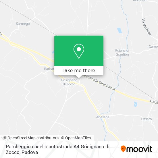 Parcheggio casello autostrada A4 Grisignano di Zocco map