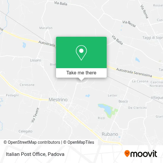 Italian Post Office map
