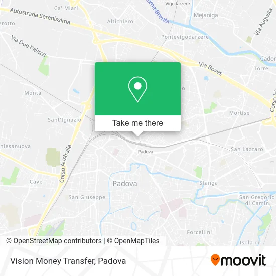 Vision Money Transfer map