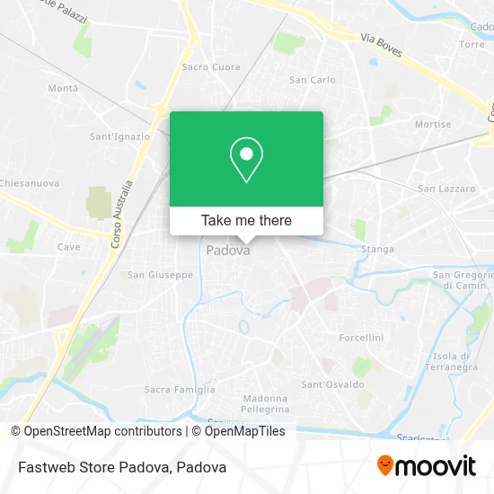 Fastweb Store Padova map